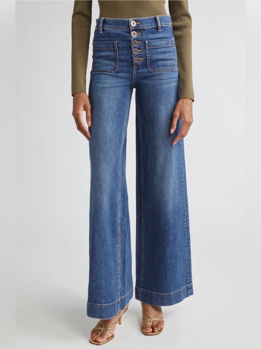 Ramy Brook Cindy Patch Pocket Wide Leg Jeans Light wash Size 27